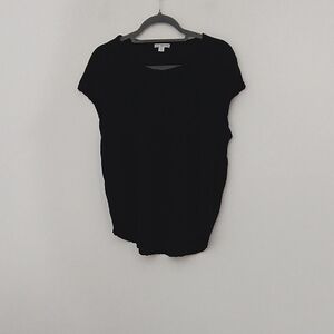 James Perse Standard Top Women's Size 0 Classic Black Cap Sleeve Tee‎ Pre-owned
